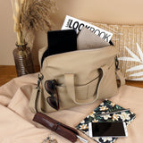 große Schultertasche Henkeltasche Shopper DIN A4 Handtasche Damen Leder sand LE0059