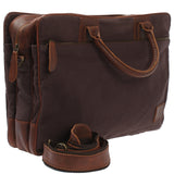 Aktentasche Arbeitstasche Bürotasche Canvas Leder mokka LE3066