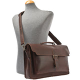 Aktentasche Businesstasche Messenger Bag Vintage Leder braun LE3008