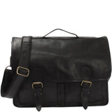 Aktentasche Businesstasche Messenger Bag Vintage Leder schwarz LE3009