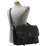 Aktentasche Businesstasche Messenger Bag Vintage Leder schwarz LE3009