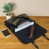 Aktentasche Businesstasche Messenger Bag Vintage Leder schwarz LE3009