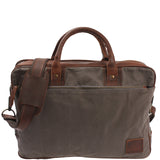 Aktentasche Handgepäck Trolleytasche Canvas Leder grau LE3066