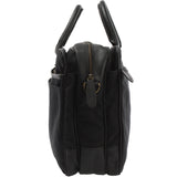 Aktentasche Handgepäck Trolleytasche Canvas Leder schwarz LE3066