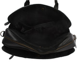 Aktentasche Handgepäck Trolleytasche Canvas Leder schwarz LE3066