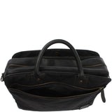 Aktentasche Handgepäck Trolleytasche Canvas Leder schwarz LE3066