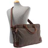 Aktentasche Handgepäck Trolleytasche Canvas Leder grau LE3066