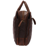 Aktentasche Arbeitstasche Bürotasche Canvas Leder mokka LE3066