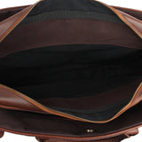 Aktentasche Arbeitstasche Bürotasche Canvas Leder mokka LE3066