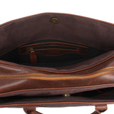 Aktentasche Arbeitstasche Bürotasche Canvas Leder mokka LE3066