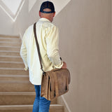 Aktentasche Lehrertasche Businesstasche Damen Herren Leder braun LE3043