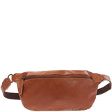 große Bauchtasche Umhängetasche Crossbody Ledertasche Leder cognac LE3087