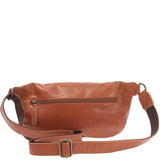 große Bauchtasche Umhängetasche Crossbody Ledertasche Leder cognac LE3087