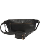große Bauchtasche Umhängetasche Crossbody Ledertasche Leder schwarz LE3087