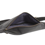 große Bauchtasche Umhängetasche Crossbody Ledertasche Leder schwarz LE3087