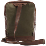 Freizeitrucksack Crossbag Rucksack Damen Herren Leder Canvas grün LE1012