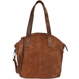 Damentasche Henkeltasche Schultertasche Wildleder braun LE0060