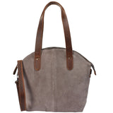 Damentasche Henkeltasche Schultertasche Wildleder grau LE0060