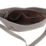 Damentasche Umhängetasche Handtasche Leder grau LE0065
