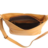 Damentasche Umhängetasche Handtasche Leder senf LE0065