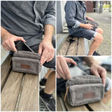 Gürteltasche Bauchtasche Canvas Rindsleder grau LE3037
