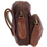 Gürteltasche Bauchtasche Canvas Rindsleder mokka LE3037