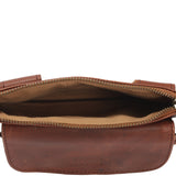 Gürteltasche Bauchtasche Hüfttasche Damen Herren Rindsleder braun LE9019