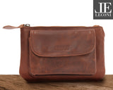 Gürteltasche Bauchtasche Hüfttasche Damen Herren Rindsleder braun LE9019