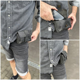 Gürteltasche Bauchtasche Hüfttasche Damen Herren Rindsleder grau LE9005