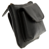 Gürteltasche Bauchtasche Hüfttasche Damen Herren Rindsleder schwarz LE9019