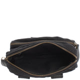 Gürteltasche Bauchtasche Hüfttasche Leder Canvas schwarz LE3037