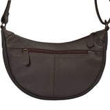 Half-Moon Bag Cross-Body Umhängetasche Schultertasche Leder kaffeebraun LE0075
