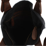 Henkeltasche Damentasche Wildleder Leder anthrazit LE0033