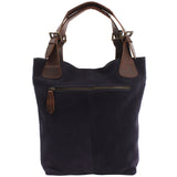 Henkeltasche Damentasche Veloursleder Leder navy LE0033