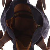 Henkeltasche Damentasche Veloursleder Leder navy LE0033