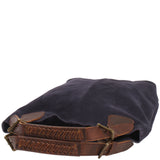Henkeltasche Damentasche Veloursleder Leder navy LE0033