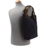 Henkeltasche Damentasche Veloursleder Leder navy LE0033