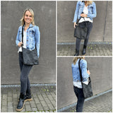 Damentasche Umhängetasche Handtasche Leder schwarz LE0065