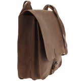 Messenger Bag Aktentasche DIN A4 Damen Herren Vintage Leder braun LE3020