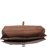 Messenger Bag Aktentasche DIN A4 Damen Herren Vintage Leder braun LE3020