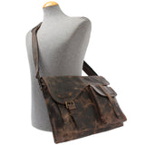 Messenger Bag Collegetasche DIN A4 Kuriertasche Leder schlamm LE3032
