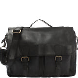 Messenger Bag Collegetasche DIN A4 Aktentasche Leder schwarz LE3029