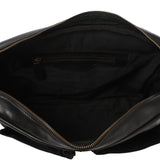 Messenger Bag Collegetasche DIN A4 Aktentasche Leder schwarz LE3029