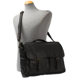 Messenger Bag Collegetasche DIN A4 Aktentasche Leder schwarz LE3029
