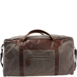 große Reisetasche Weekender Handgepäck Canvas Leder 53cm grau LE2020