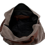 große Reisetasche Weekender Handgepäck Canvas Leder 53cm grau LE2020