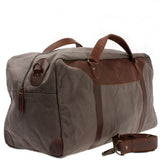 große Reisetasche Weekender Handgepäck Canvas Leder 53cm grau LE2020