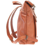 Roll Top Rucksack Lederrucksack Freizeitrucksack Damen Herren Leder cognac LE1025