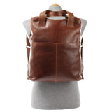 mittlerer Rucksack Lederrucksack Freizeitrucksack Damen Herren Leder braun LE1023