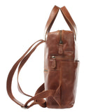 mittlerer Rucksack Lederrucksack Freizeitrucksack Damen Herren Leder braun LE1023